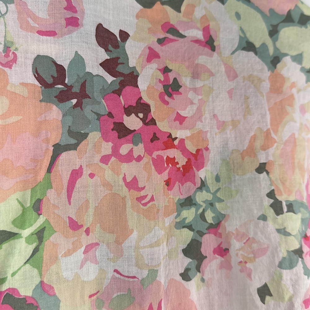 Sezane Pierro Floral Button-Up Blouse in Pink and Green - Picture 9 of 10
